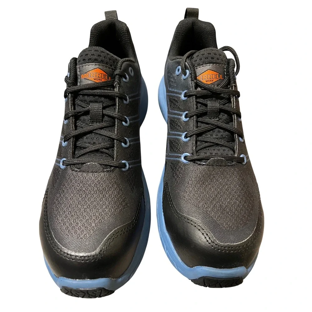 Merrell Moab Flight Carbon Fiber Safety‎ Toe Work Shoes Black Blue Men's 7.5 M